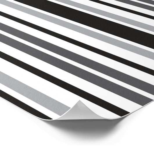 Poster Black White Gray Stripe Pattern (Coin)