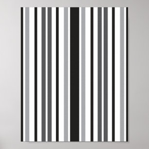 Poster Black White Gray Stripe Pattern