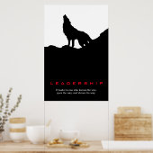 Poster Black White Inspiration Leadership Wolf Pop Art (Cuisine)