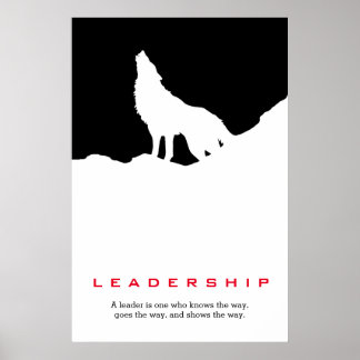 Poster Black White Inspiration Leadership Wolf Pop Art