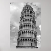 Black & White Leaning Tower of Pisa Travel
