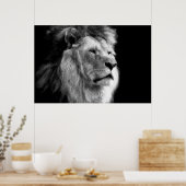 Poster Black & White Lion (Cuisine)