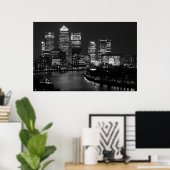 Poster Black White London City Night UK Travel (Bureau à domicile)