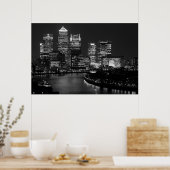 Poster Black White London City Night UK Travel (Cuisine)