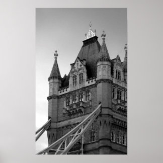 Poster Black White London Tower Bridge Gros plan