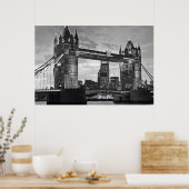 Poster Black White London Tower Bridge UK Travel (Cuisine)