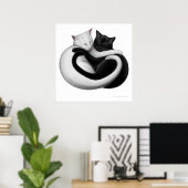 Poster Black & White Love Cats Imprimer (Bureau à domicile)