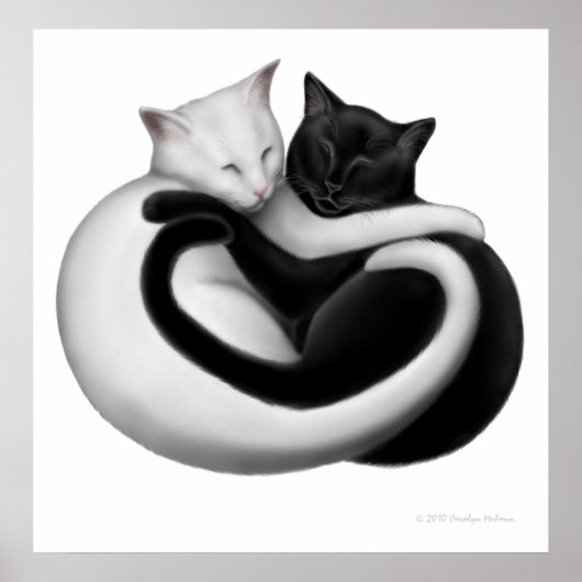 Poster Black & White Love Cats Imprimer (Devant)