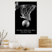 Poster Black White Motivation Basketball Sport (Cuisine)