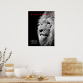 Poster Black White Motivational Leadership Lion (Cuisine)