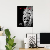 Poster Black White Motivational Leadership Lion (Bureau à domicile)