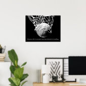 Poster Black White Motivational Success Dream Basketball (Bureau à domicile)