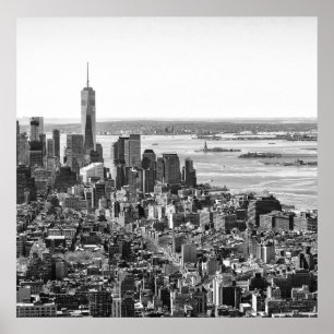 Poster Black White New York Skyline Travel Photograpie