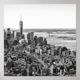 Poster Black White New York Skyline Travel Photograpie