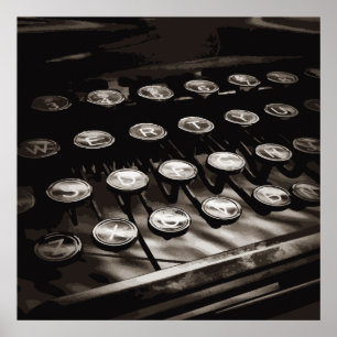 Poster Black White Old Antique