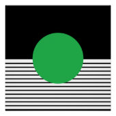 Poster Black White Op Art Cercle vert (Devant)