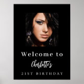 Poster Black white photo fête d'anniversaire (Devant)