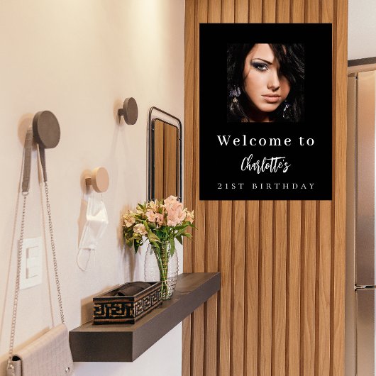 Poster Black white photo fête d'anniversaire