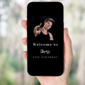 Poster Black white photo fête d'anniversaire