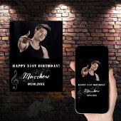 Poster Black white photo musique anniversaire