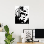 Poster Black White Pop Art Gorilla (Bureau à domicile)