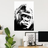 Poster Black White Pop Art Gorilla (Bureau à domicile)