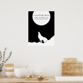 Poster Black White Pop Art Leadership Wolf Howling (Cuisine)