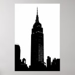 Poster Black & White Pop Art New York<br><div class="desc">Pop Art New York City Skyscraper Silhouette</div>