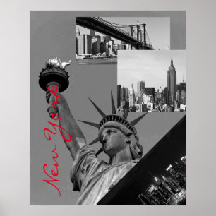 Poster Black & White Pop Art New York City