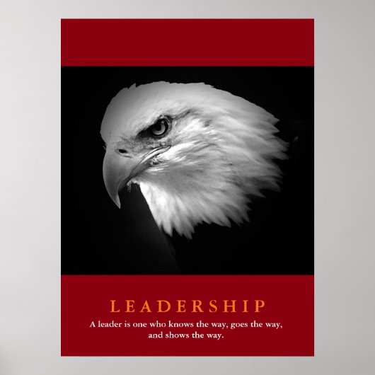 Poster Black White Red American Eagle Leadership (Devant)