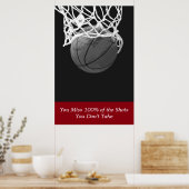 Poster Black White Red Motivation Basketball Sport (Cuisine)