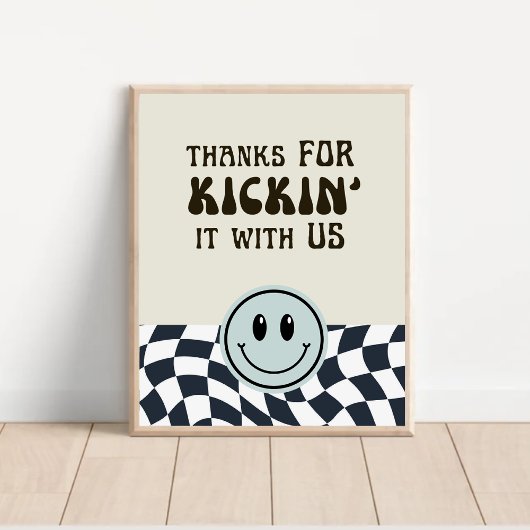 Poster Black & white retro Merci pour le panneau alimenta