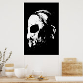 Poster Black White Skull College Pop Art Spécial unique (Cuisine)