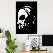 Poster Black White Skull College Pop Art Spécial unique (Bureau à domicile)