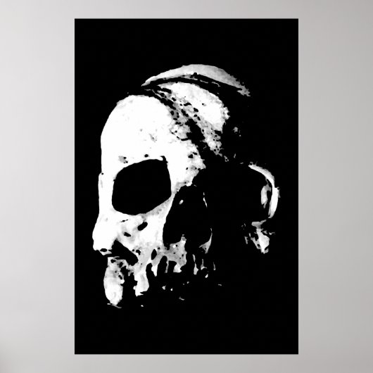 Poster Black White Skull College Pop Art Spécial unique (Devant)