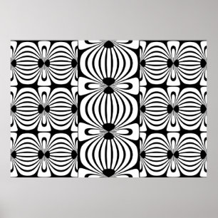 Poster Black & White Style Abstrait Bloom 3