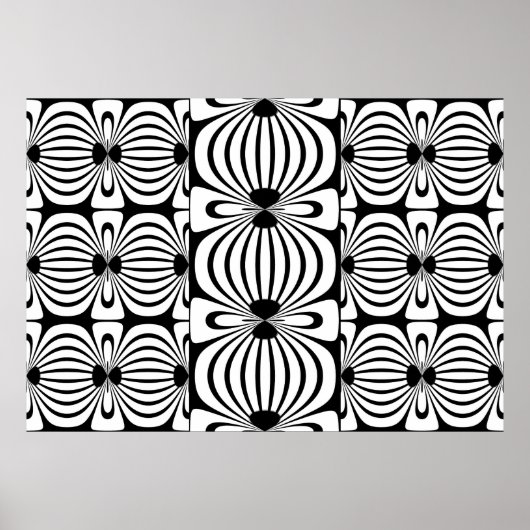 Poster Black & White Style Abstrait Bloom 3 (Devant)