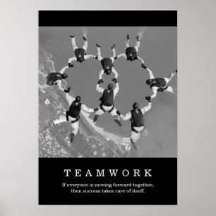 Poster Black White Teamwork Motivational Inspiration