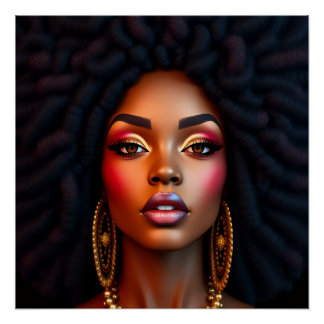 Poster black woman african melanin sista brown skin girls