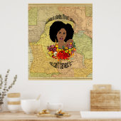 Poster Black Woman African Proverbs cite l'art de la sage (Cuisine)