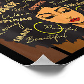 Poster Black Woman Magic Afro Melanin Queen Histoire noir (Coin)