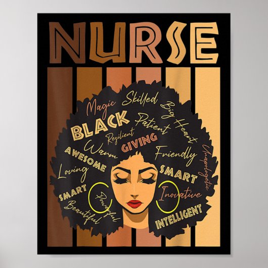 Poster Black Woman Magic Afro Melanin Queen Histoire noir (Devant)