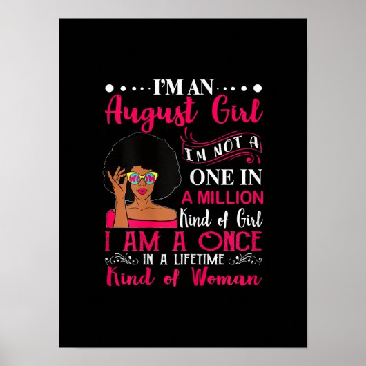 Poster Black Women August Birthday (Devant)