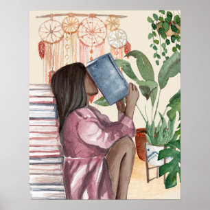 Poster Black Women Love Reading Wall Art