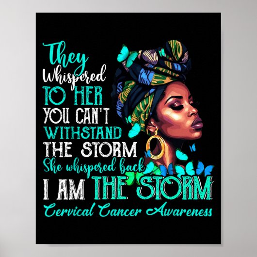 Poster Black Women Motivation Suprt Cervical Cancer Aware (Devant)