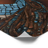 Poster Black Womens Blue Cuivre Mosaïque Visage mur Art (Coin)