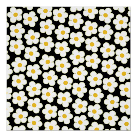 Poster Black Y2K Bold Fleur sauvage Vibrant Spring Art (Devant)