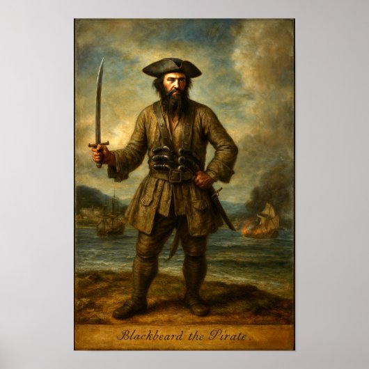 Poster Blackbeard The Pirate (Devant)