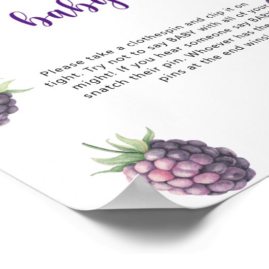 Poster Blackberry - Ne dis pas bébé (Coin)