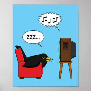 Poster Blackbird Dormir devant la bande dessinée de la té